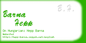 barna hepp business card